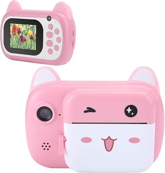 Limouyin Children Print Camera A7 2 4 Inch HD Screen Childrens Camera 2400W Pixel Dual Lens Photography Print Digital Mini Learning Toy Camera Gifts Instant Print Camera for Kidspink