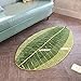 Luxbon Green Leaf Shaped Oval Bathmat Living Room Carpet Bedroom Rug Washable Rugs Home Decorator Floor Rug and Carpets(27.5