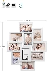 SONGMICS 10 Slot Photo Frame 10x15cm 4x6 Inch MDF White RPF20WT view 3