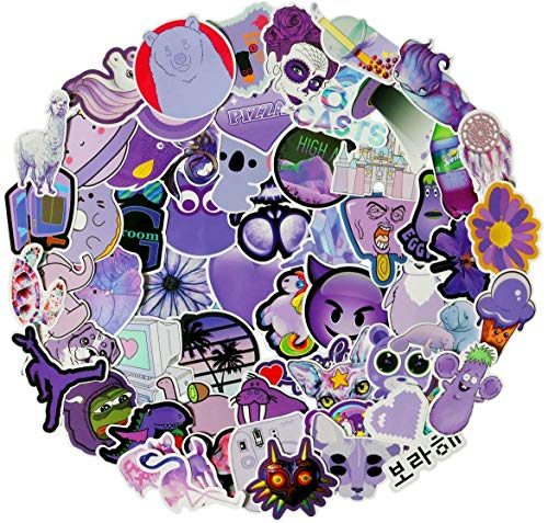 Cute Purple Vsco Stickers for Water Bottles Laptops[70PCS] - Aesthetic Lovely Fashion Trendy Waterproof Vinyl Sticker for Hydro Flasks Luggage Mirrors Travel Phone - Scrapbook Decals for Teens Girls