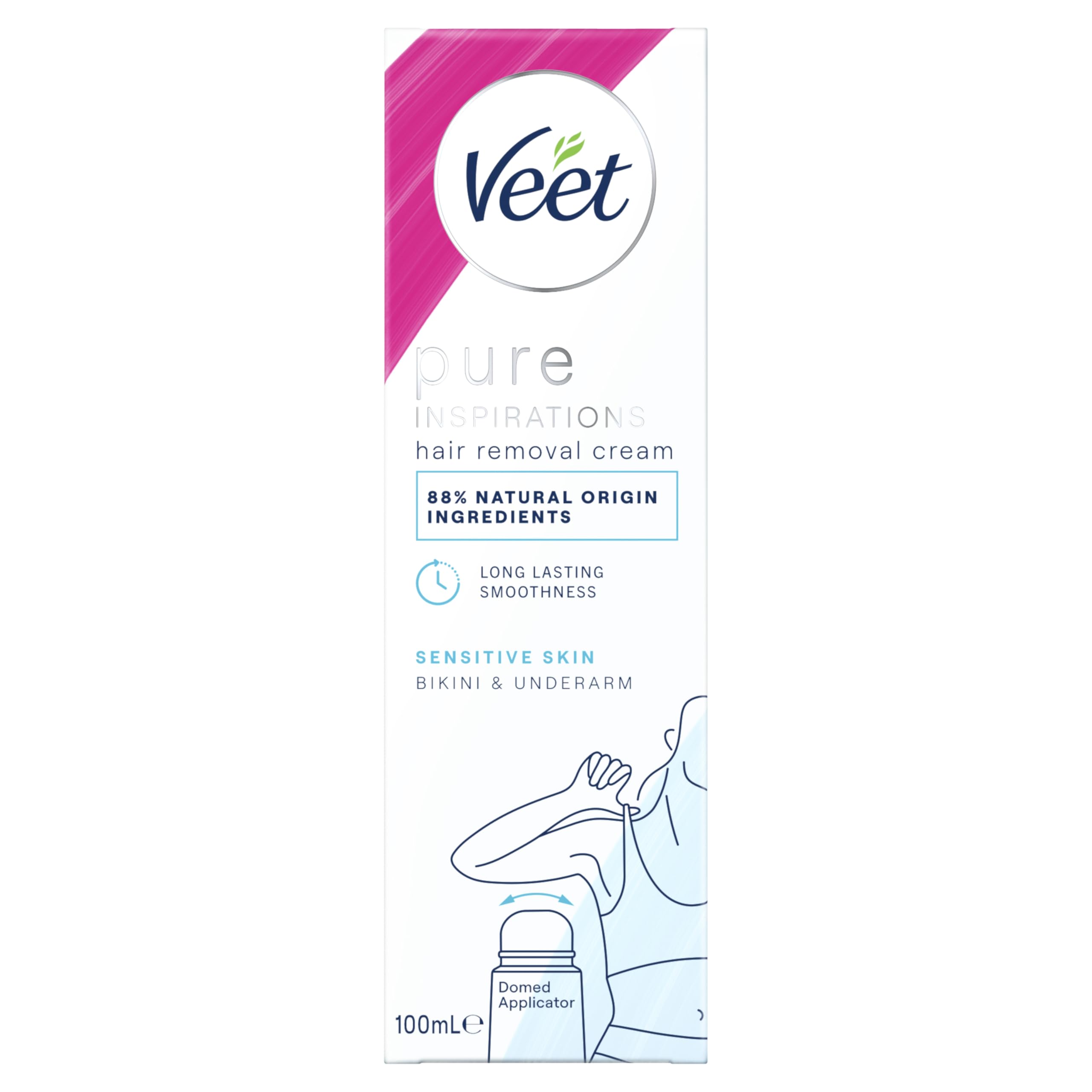 Veet Bikini and Underarm Hair Removal Cream, 100ml