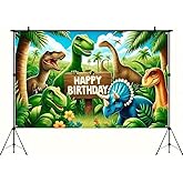 BlissYard Dinosaur Backdrop Dinosaur Birthday Decorations Jungle Theme Decorations Safari Banner Backdrop Photo Booth Photography Background Decor for Kids Boy Girls Supplies 71x43 Inch