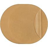 TROUSKAIG 100pcs 9 inch Parchment Paper Rounds, Heavy Duty Unbleached Parchment Paper Sheets for baking, Precut Brown Non-Stick liners for Cake Pan, Steaming, Air Fryer, Non-Stick Liners for Cooking