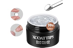 BTArtboxnails XCOATTIPS Solid Nail Glue Gel - 30g Gap-Filled Gel Nail Glue for Nail Tips Press on Nails, Upgrade Cure Needed UV Nail Gel for Acrylic Fake Nail