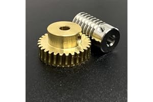 HOMEXO 0.8M 304 Stainless Steel Worm Brass Gear Turbine Worm Gear Set 1:20/30/40/50/60 Teeth Industrial Accessories 1set (Color : Worm 5mm, Size : 60 Teeth-8mm)
