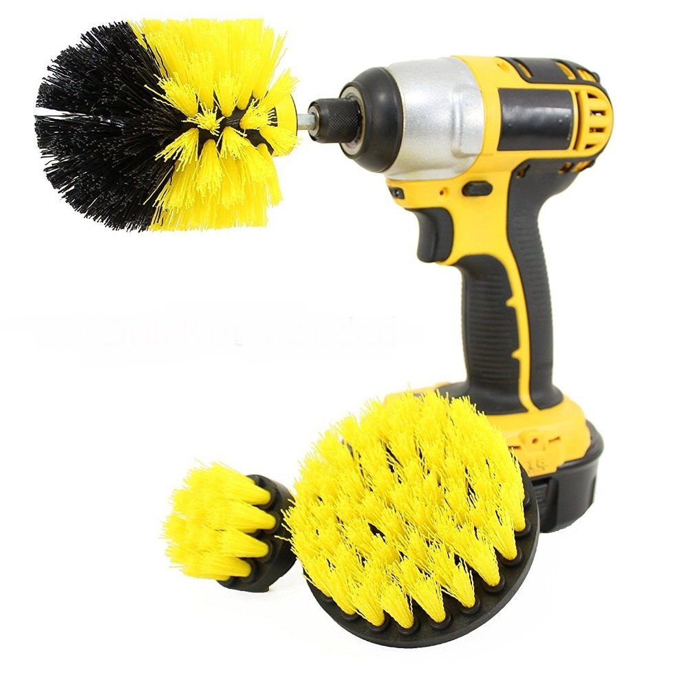 3pcs Power Scrubber Brush Set For Bathroom Cleaning