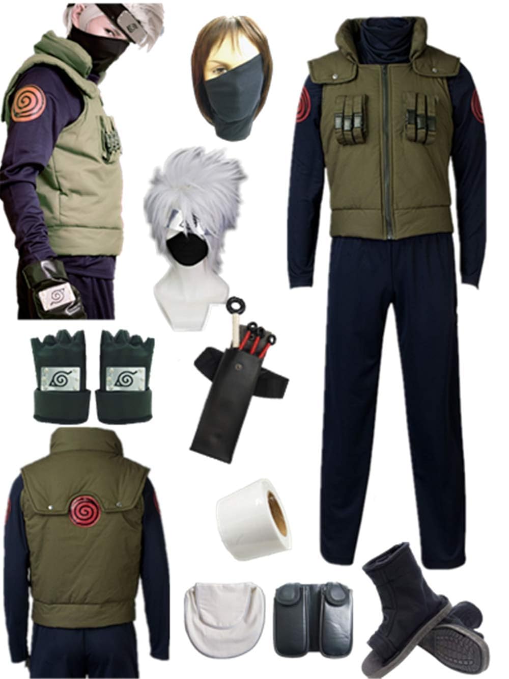 YOUYI US Size Anime Hatake Kakashi Cosplay Costume Halloween Full Suit