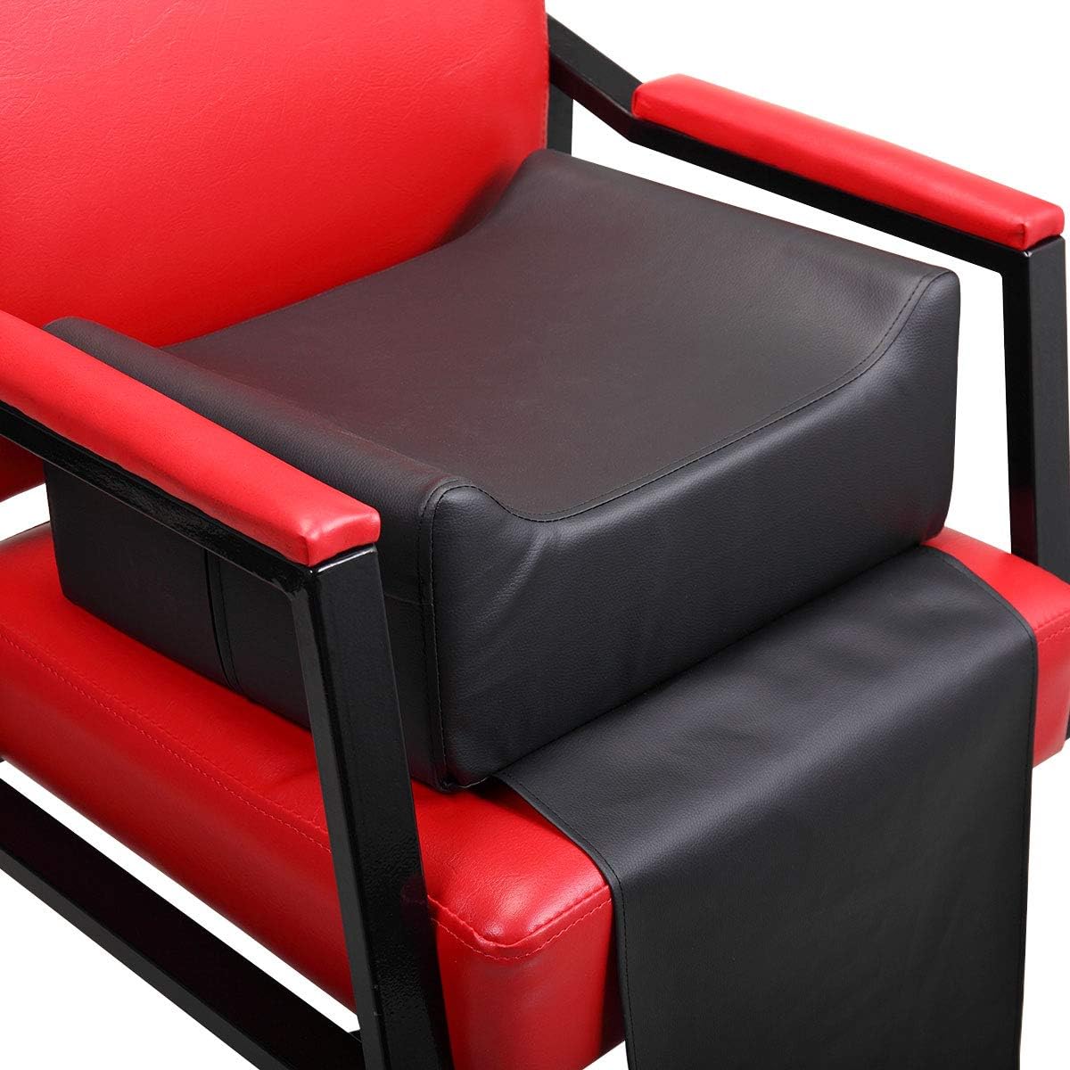 JAXPETY Barber Shop Child Booster Seat, Beauty Salon Spa Massage Equipment for Styling Chair, U-Shaped Leather Seat Cushion, Black: Kitchen & Dining