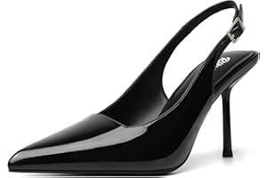RIBONGZ Sexy Slingback Pumps Elegant Dressy Heels for Women Closed Toe Pointy High Heels Wedding Bride Prom Party Evening Shoes