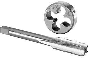 Burkit 7/16"-28 UN Tap and Die Set Right Hand, 7/16 x 28 UN Machine Thread Tap and Round Die