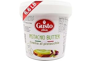 Sweet Pistachio Butter Cream, 6.6 lb (3 kg) Bulk Tub, Pistachio Butter for filling for Knafeh Dubai Chocolate Bars, Sweet Pistachios Spread, Sicily, Italy, Non-GMO, Gusto ETNA