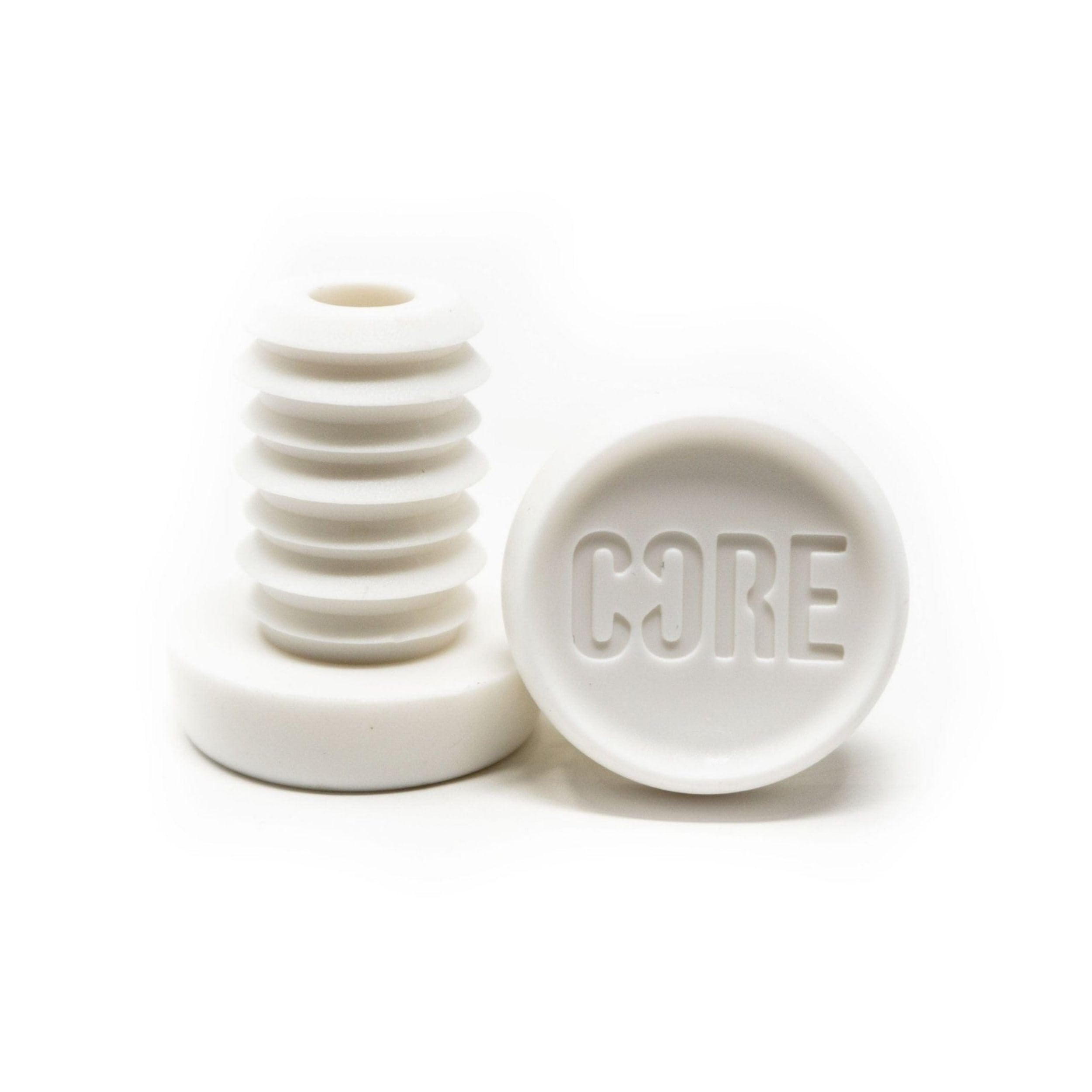 CORE Bar Ends Plugs - Resin Push-In Plugs for Scooter/Bike/BMX Universal Bar Ends for Handlebar End Caps - White (Standard Bar)