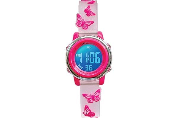 Preschool Collection Kids Digital Light Up Watch - Monster Trucks, Dinosaurs, Shark, Unicorn, Butterfly, Spider - Girls, Boys, Children, School