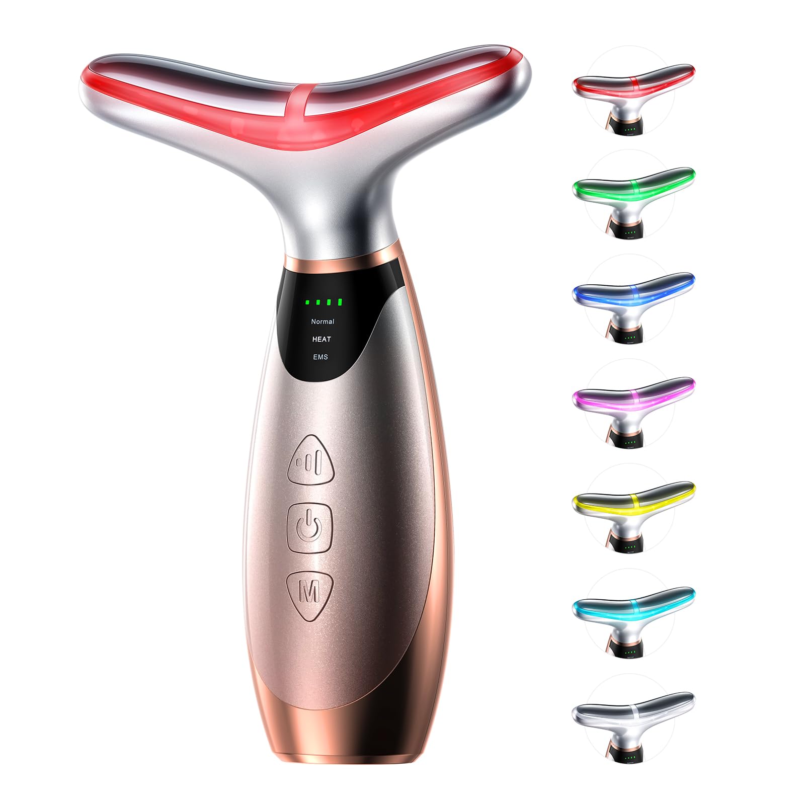 Photo 1 of Pedete Facial Massager, 7 Colors Red Light Therapy for Face and Neck, Face Lift Device with 113°F Heating Vibration for Multi Skin Care