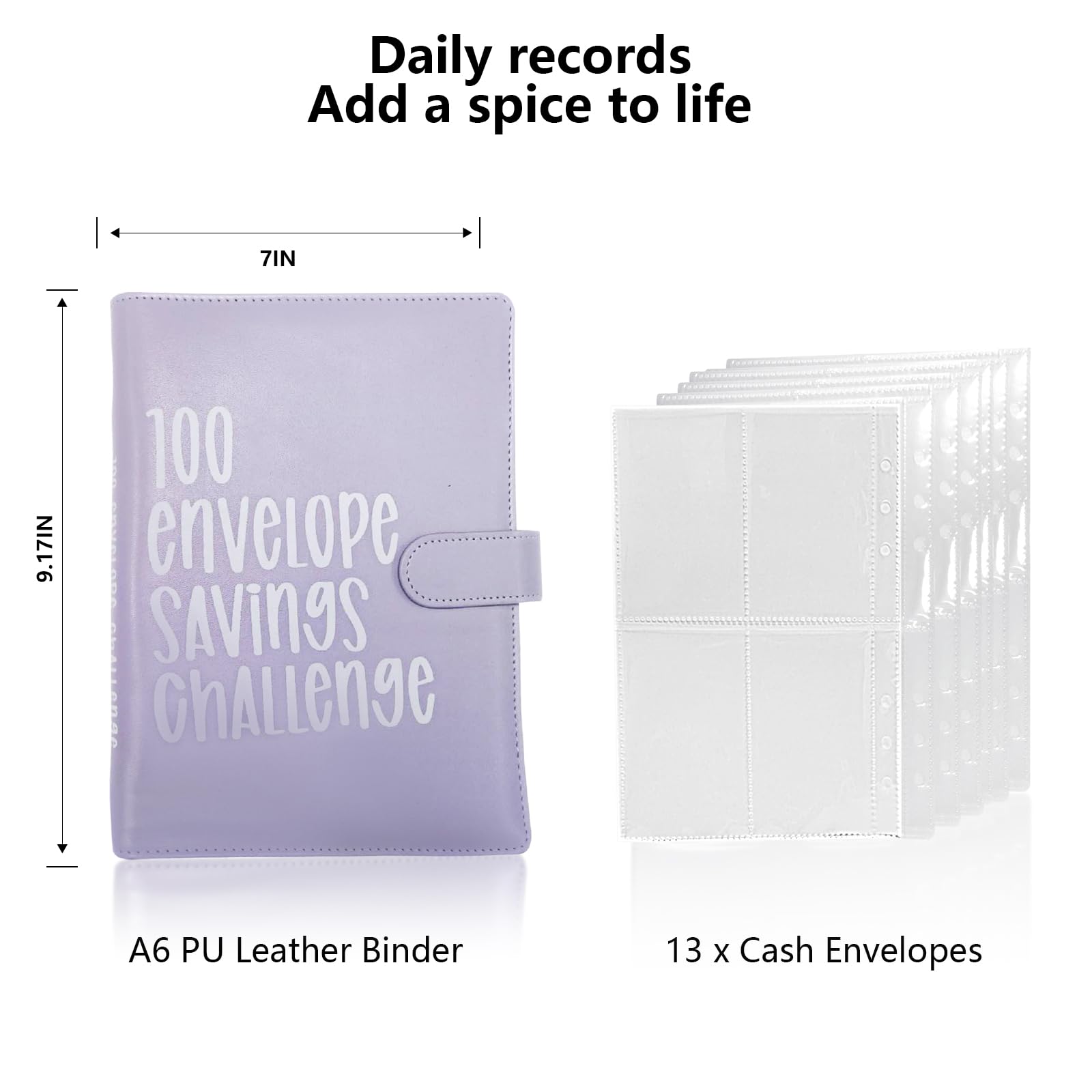 100 Envelopes Money Saving Challenge, Easy and Fun Way to Save $5,050, Budget Binder Savings Challenge Book, Savings Challenges Budget Book Binder,Budget Planner Book for Saving Money (Violet)