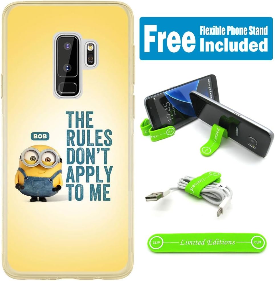 [Ashley Cases] for Samsung Galaxy [ S9+ ] [ S9 Plus ] Cover Case Skin with Flexible Phone Stand - Minions The Rules