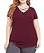 PARPERNA Womens Cute Front Criss Cross Tops Casual Short Sleeve Tee Shirts Wine Red