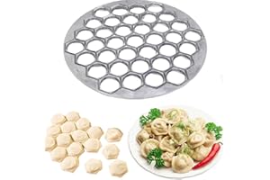 Russian Pelmeni Maker Machine, Silver Metal Ravioli Dumpling Mold, Metal Dumpling Maker with 37 Holes Pastry Wheel, Handmade 