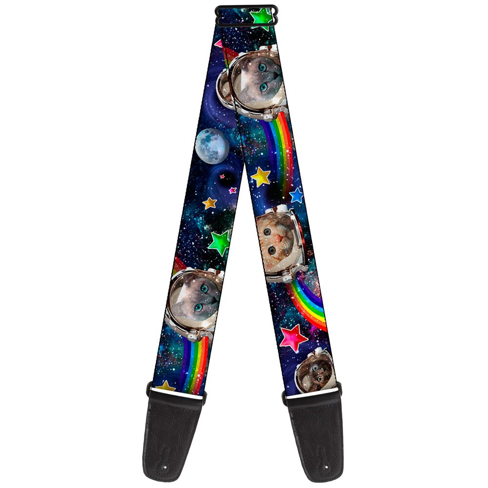 Buckle-Down GS-W30162 Guitar Strap Astronaut Cats In Space Rainbows Stars, 2" Wide - 29-54" Length