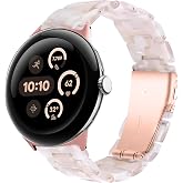 Miimall Resin Band Compatible for Google Pixel Watch 5/4/3/2/1 41mm Band | Women Lightweight, Thin Adjustable Bracelet Metal Clasp Replacement Strap for Google Pixel Watch 5/4/3/2/1 41mm