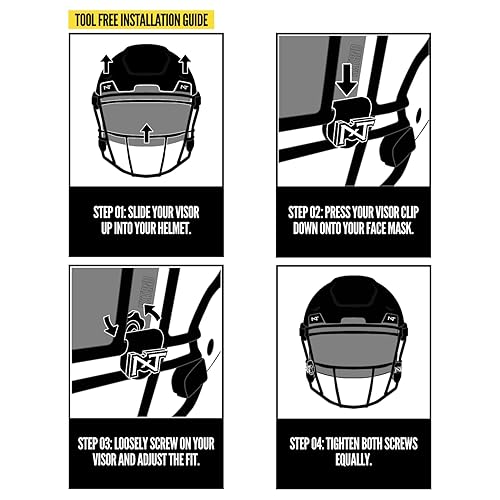 Nxtrnd VZR1 Football Visor, Flat Lens Technology, Fits Adult Youth  Football Helmets (Gold)