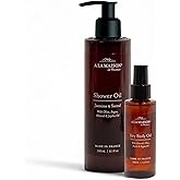 A LA MAISON Amber Collection Jasmine & Santal Duo: Shower Oil - 3.3 oz Moisturizing & Fast-Absorbing Body Oil, 8.1 oz Hydrating Body Wash Alternative