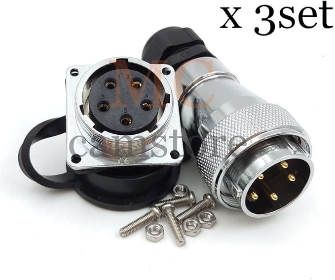 WF28 5pin Industrial High Voltage Electrical Power Connector, Aviation