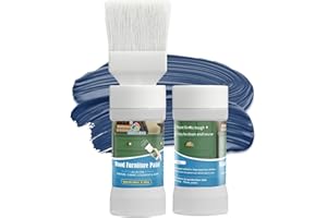 NEWALLENCE Wood Furniture Paint for Cabinets, Doors, Tables, Chairs and Dressers All In One Refinishing Matte Wood Paint Kit Water-Based No Need Prime No Varnish Easy to Use 12.7oz-2 Pack (Navy Blue)