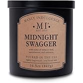 Manly Indulgence Midnight Swagger Scented Candles for Men, 2 Wick, 16.5 oz, Premium Soy Blend Wax, 60H Burn, Candles for Home Scented - Made in The USA