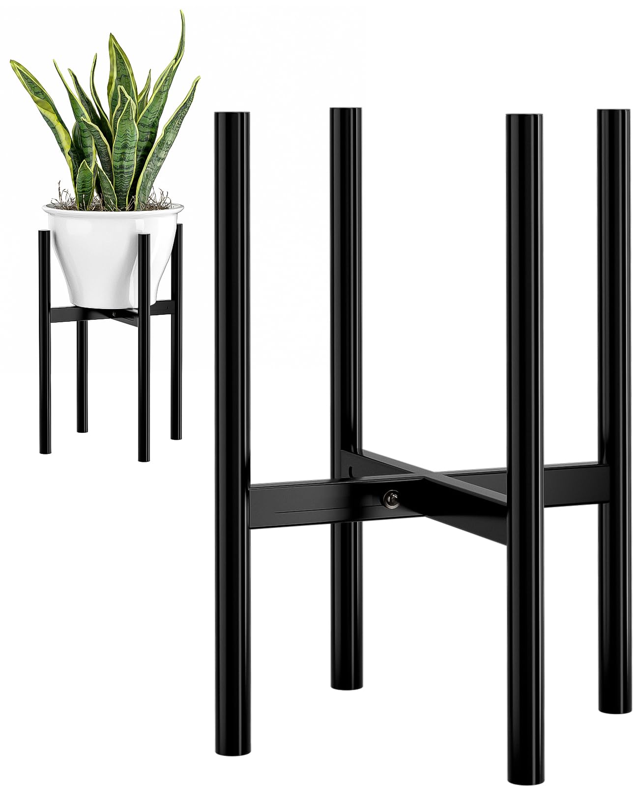 JANE EYRE Adjustable Plant Stand - Metal Planter Holder with Anti-Rust Coating, Large Plant Stand for Home, Pot Plant Holder, Suitable for Various Pots (Black) — image 1