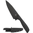 Off-Grid Knives - Sierra Chef Knife with Sandvik 14C28N Stainless Steel, Kydex Sheath and Belt Clip, G10 Scales, Camping, BBQ & Home Kitchen Use (Blackout)
