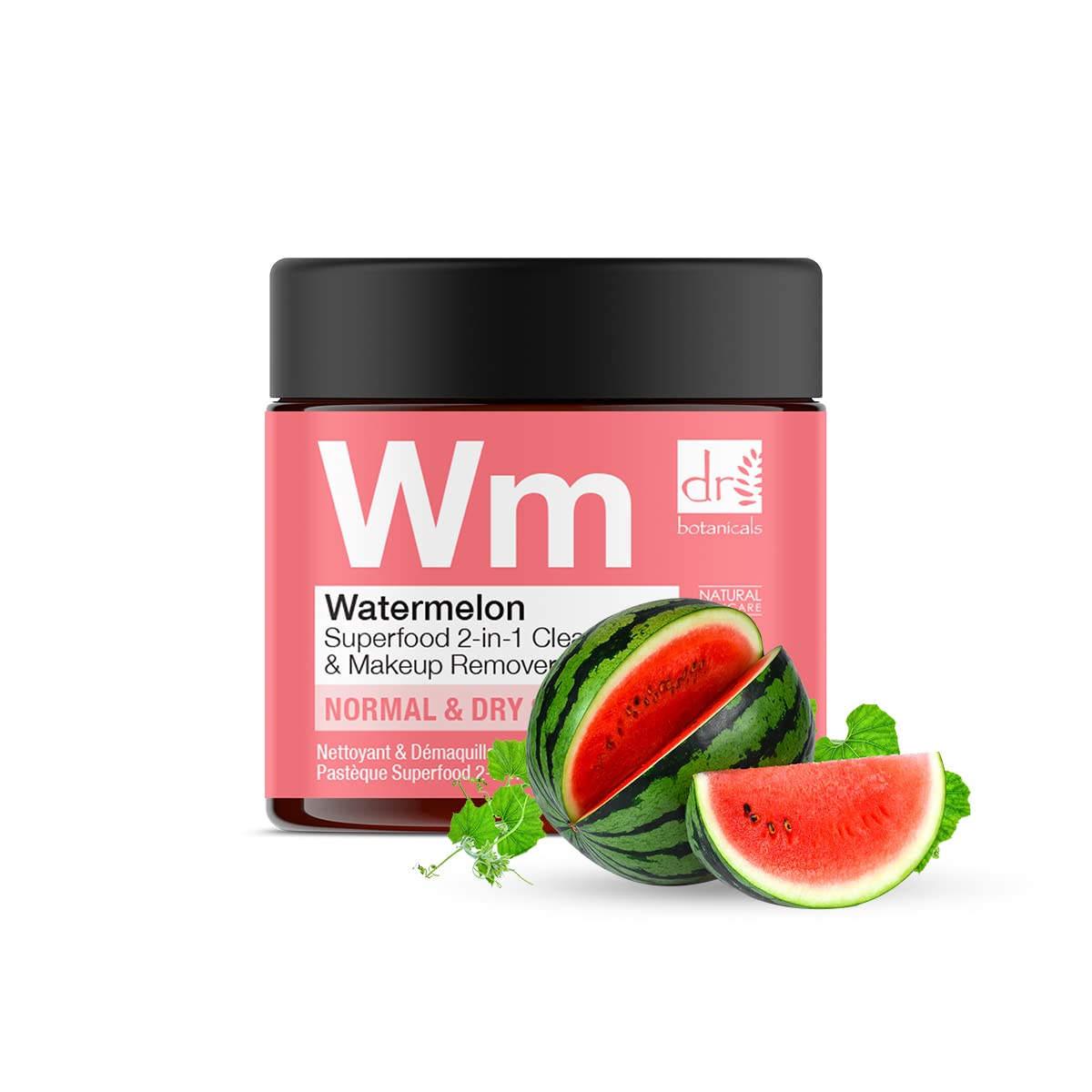 Dr Botanicals Natural Superfood 2 in 1 Cleanser & Makeup Remover with Watermelon Seed Oil, Omega Acids for Dry, Oily Skin. Reduce Sebum, Removes impurities, Recharges Face for a Glowing Look
