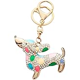 Dachshund Keychain Bling Bag Charms Purse Charms Cute Keychains for Car Keys Dog Accessory Dachshund Gifts for Women