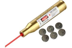 MAYMOC .30-06/25-06/270 Bore Sight Laser Red Dot Cartridge Laser bore Sighter with 2 Sets of Batteries
