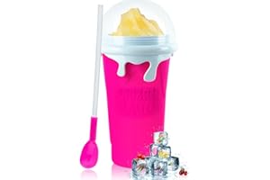 ROEDEER Slushy Cup Maker,Large Slushie Maker Cup 500ml,Double Layers Silicone Slushie Cup Maker Squeeze Cup,Quick Frozen Magic Slushy Maker Cup,DIY Slush Cup,Cool Stuff Gifts for Kids and Family - Pink