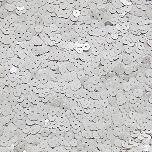 5mm Flat Round Sequin Paillettes ~ Opaque Ivory Bone ~ Loose sequins for embroidery, bridal, applique, arts, crafts, and embellishment. Made in USA.