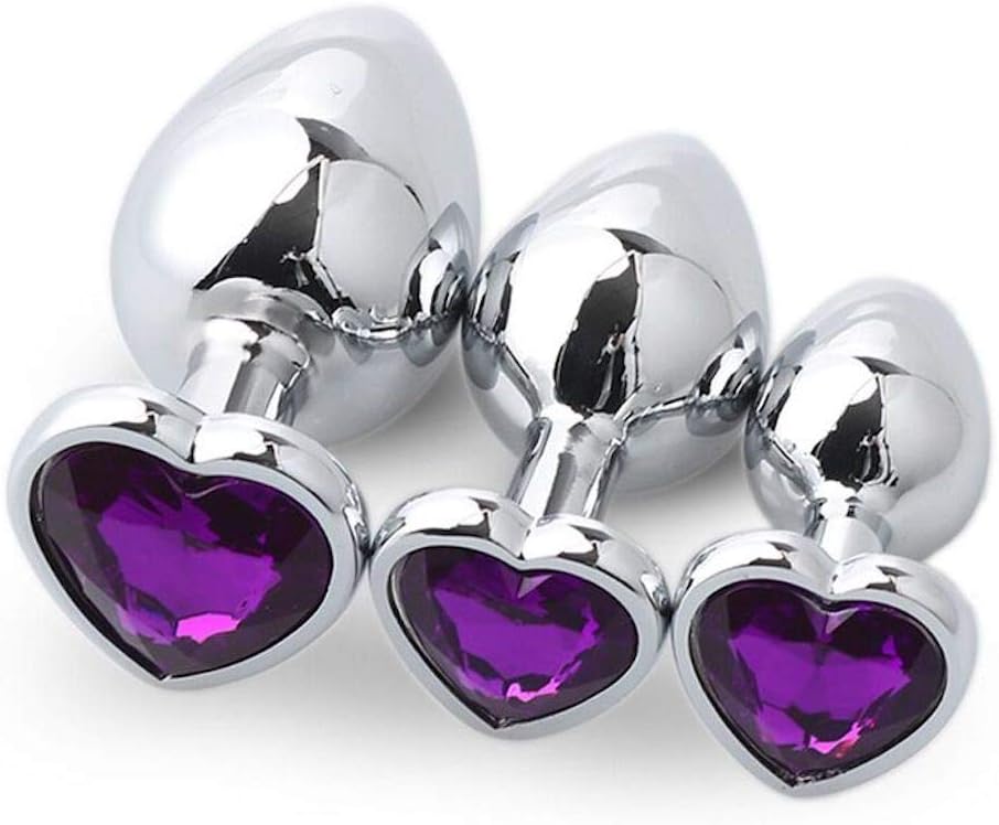 ZHBX Metal Aňň-al Pluug Conventional Silver, Large Medium Small Set Outfit - Purple