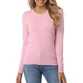 Fuinloth Women's Sweater, Lightweight Crewneck Long Sleeve Pullover