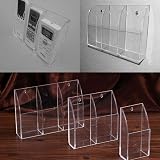 Drhomeam Wall Mounted Remote Control Holder Rack - Clear Acrylic Double Grid view 8