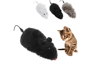 Lily Brown Wind-Up Mouse Toy for Indoor Cats - Interactive Realistic Mice Prank