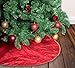 Clever Creations 42 Inch Christmas Tree Skirt Decoration, Large Merry Christmas Mat Holiday Décor, Red and Gold