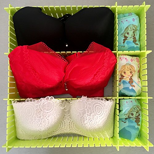 16pcs Plastic DIY Grip Drawer Organiser Dividers Household storage Thickening Housing Spacer Sub-grid Finishing Shelves for Home Tidy Closet Stationary Makeup Socks Underwear Scarves Organizer