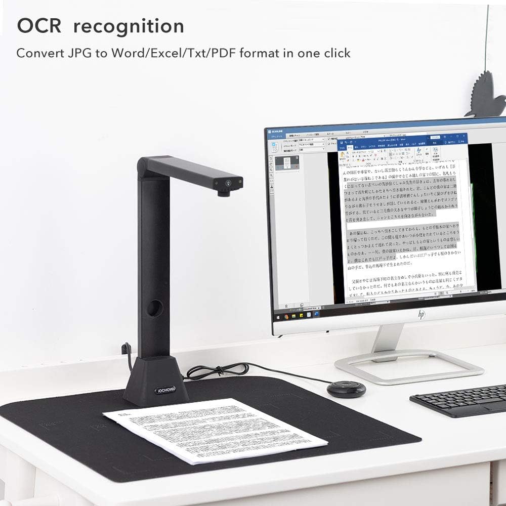 iOCHOW S5 Book & Document Camera, 22MP High Definition Professional Portable Book Scanner, Auto-Flatten & Deskew Tech, Capture Size A3, Multi-Language OCR, SDK & Twain for Office and Education: Electronics