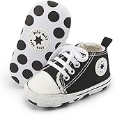 KIDSUN Tutoo Unisex Baby Boys Girls High Top Sneaker Soft Anti-Slip Sole Newborn Infant First Walkers Canvas Denim Shoes