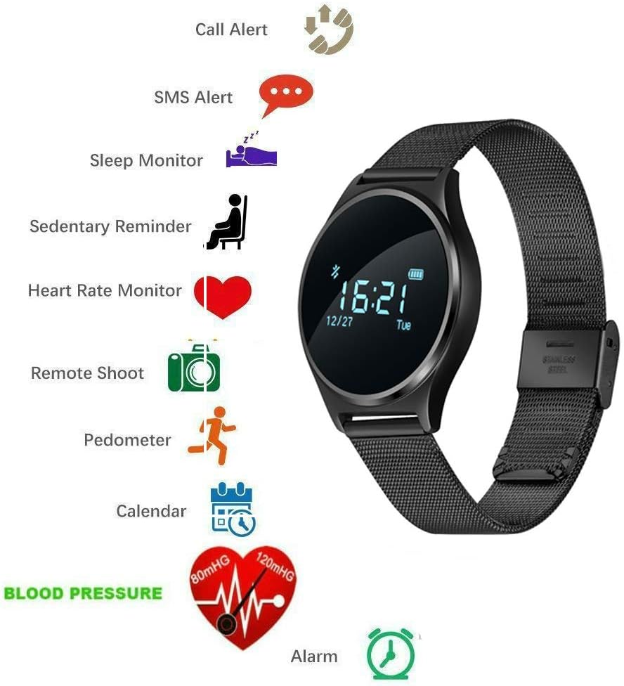 Sports Smartwatch Fitness Tracker with Heart Rate/Blood Pressure Monitor Smart Wristband Call/Messages Reminder Activity Tracker Sleep Monitor for Iphone Ios Android M7