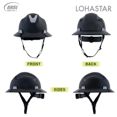 LOHASTAR Full Brim Hard Hat Safety Helmet ANSI Approved OSHA