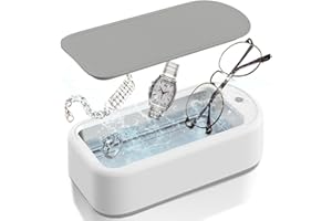 SUTOTAC Ultrasonic Jewelry Ring Cleaner, 50W 22oz (650ml) 53KHz Portable Professional Ultrasonic Ring Cleaner for Eyeglass, Watches, Ring, Blade Razor