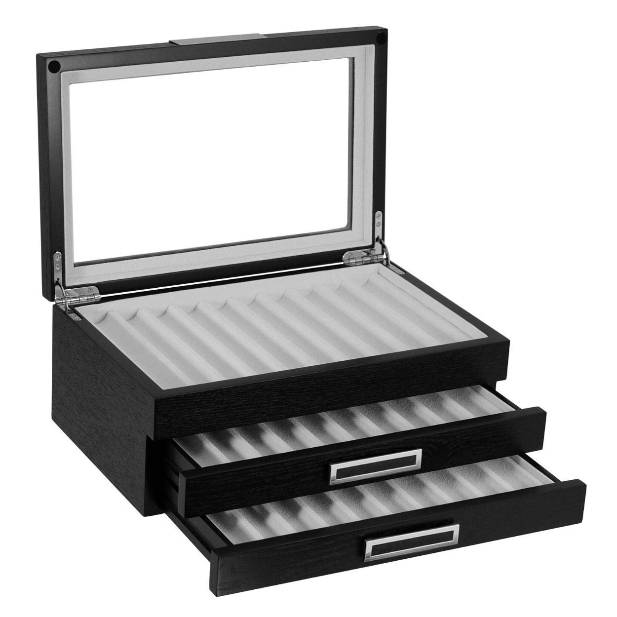 Buy TIMELYBUYS 30 Piece Black Ebony Wood Pen Display Case Storage and