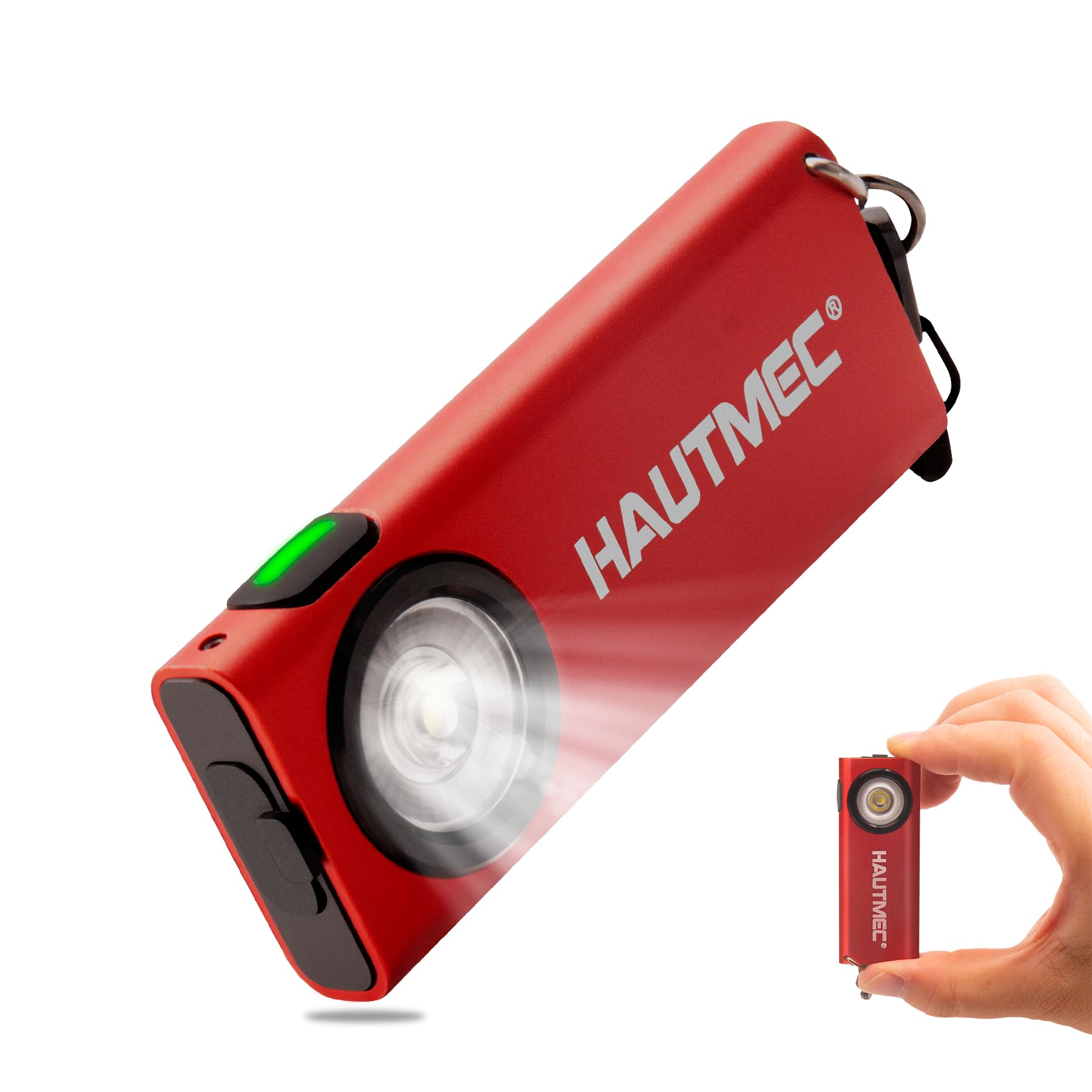 HAUTMEC Mini EDC Torch, Work Rechargeable Torch Light,400 Lumens Flashlight with Magnetic Base & Clip,Type-C Charging for Outdoor, Car Repairing, Garage,Camping HT0332