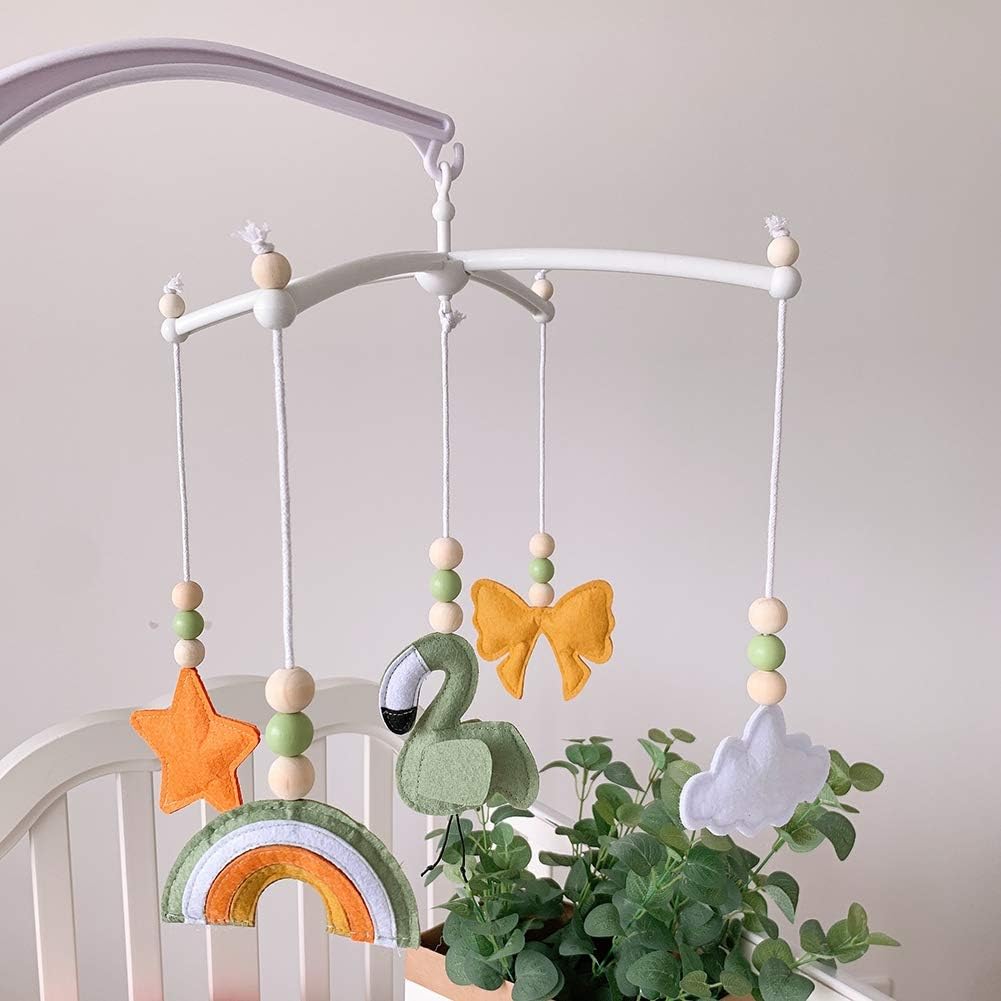 Felt Ball Mobile Crib Mobile Holder 360 Degree Rotating Bracket Diy Bed Bell Hanging Toys Baby